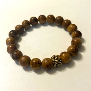 Natural wood beads stretch bracelet - 2025 color symbol